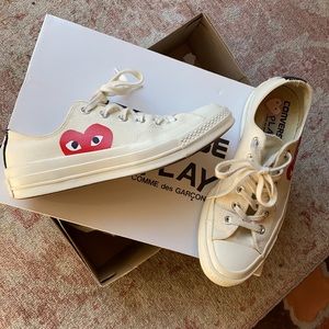 Converse commes des garçons beige size 8